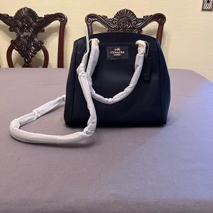 Coach satchel with cross body strap- navy blue - brand new with tags